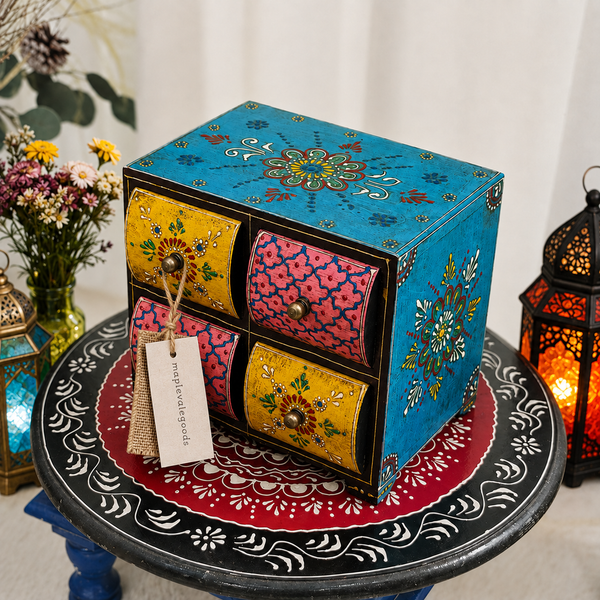 Vintage Wooden Jewelry Storage Box