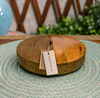 Vintage Brass-Clad Wooden Snack Tray