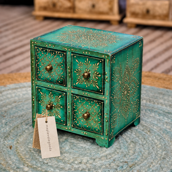 Vintage Painted Wooden Vanity Box