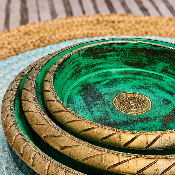 Distressed Painted Wooden Serving Tray