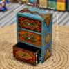 Brass-Accented Painted Wooden Storage Box