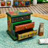 Vintage Hand-Painted Wooden Jewelry Box