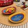 Hand-Painted Iron Decorative Serving Bowl