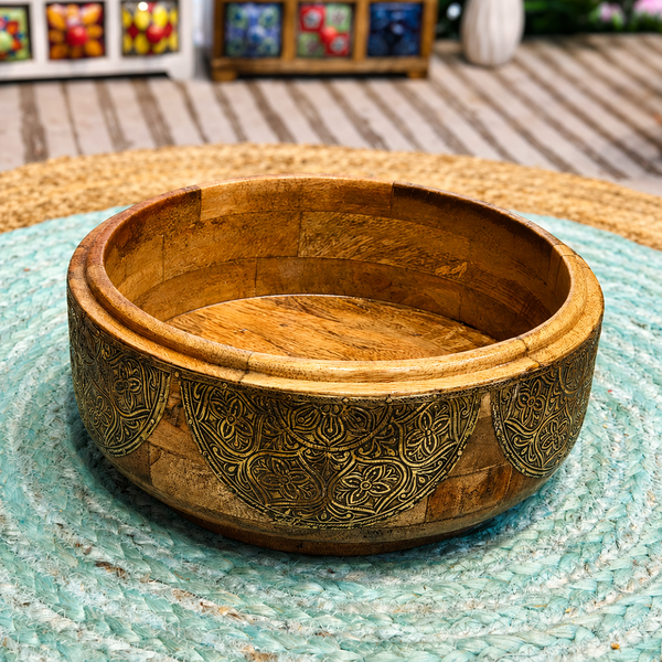Hand-Carved Rustic Wooden Bowl