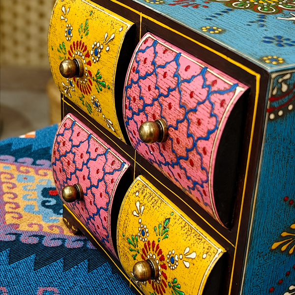 Vintage Wooden Jewelry Storage Box