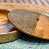 Vintage Brass-Clad Wooden Snack Tray