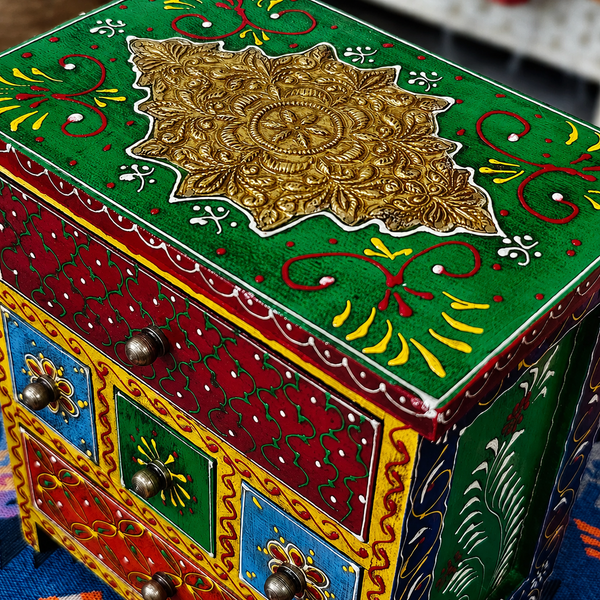 Artisan Painted Wooden Trinket Box