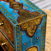 Brass-Accented Painted Wooden Storage Box