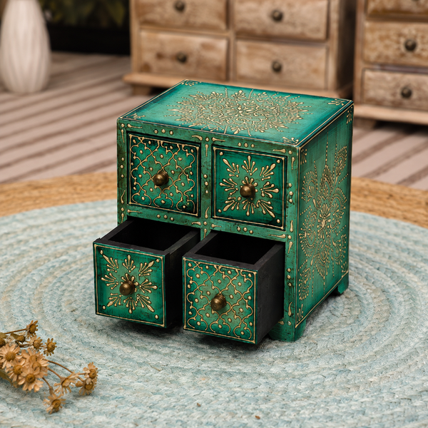 Vintage Painted Wooden Vanity Box