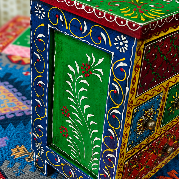 Artisan Painted Wooden Trinket Box