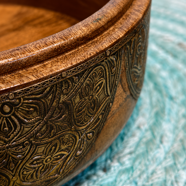 Hand-Carved Rustic Wooden Bowl
