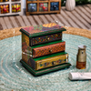 Vintage Hand-Painted Wooden Jewelry Box
