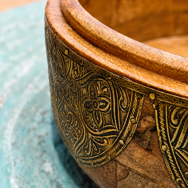 Hand-Carved Rustic Wooden Bowl