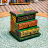 Vintage Hand-Painted Wooden Jewelry Box